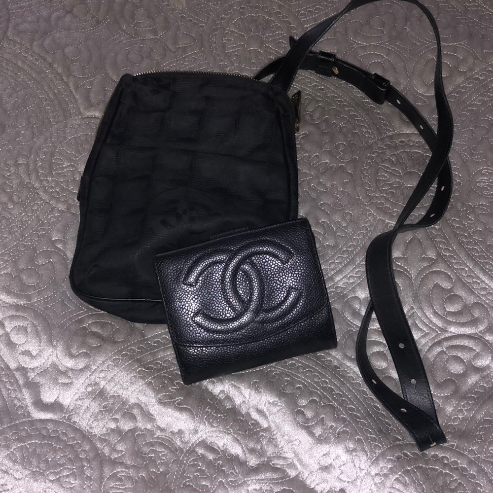 COPY - Chanel bag with leather strap and leather wallet